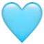 Šviesiai mėlyna širdis emoji U+1FA75