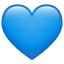 Mėlyna širdis emoji U+1F499 Mėlyna širdis emoji U+1F499