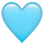Šviesiai mėlyna širdis emoji U+1FA75 Šviesiai mėlyna širdis emoji U+1FA75